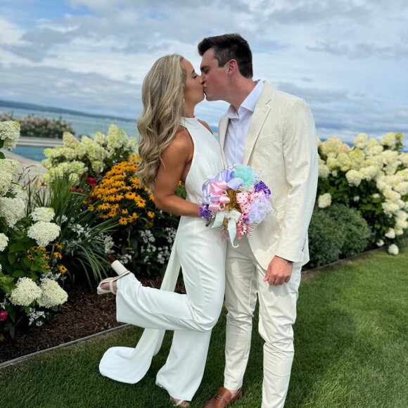 Lorrie White Jumpsuit - S/M (Nadine Merabi) - Picture 10 of 17